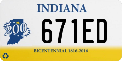 IN license plate 671ED