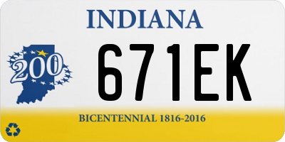 IN license plate 671EK