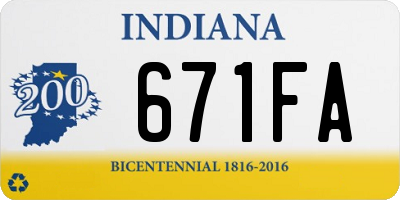 IN license plate 671FA