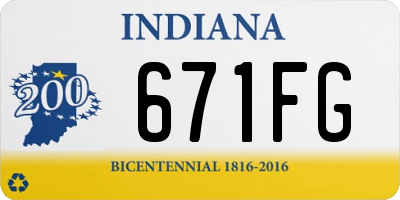 IN license plate 671FG