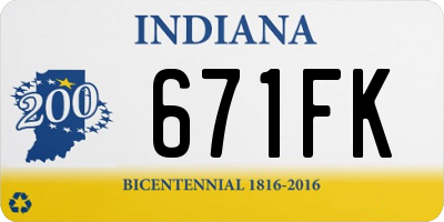 IN license plate 671FK