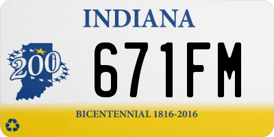 IN license plate 671FM