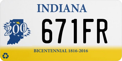 IN license plate 671FR