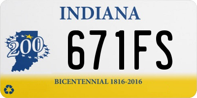 IN license plate 671FS