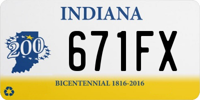 IN license plate 671FX