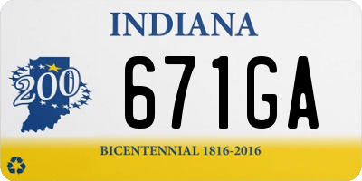IN license plate 671GA