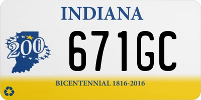 IN license plate 671GC