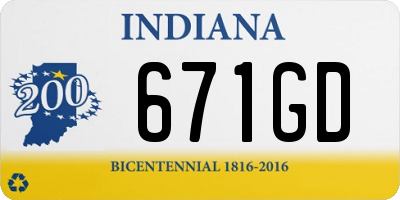 IN license plate 671GD