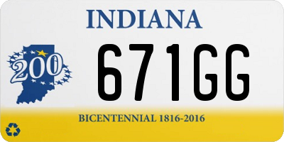 IN license plate 671GG