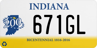 IN license plate 671GL