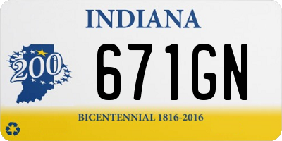 IN license plate 671GN