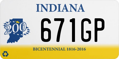 IN license plate 671GP