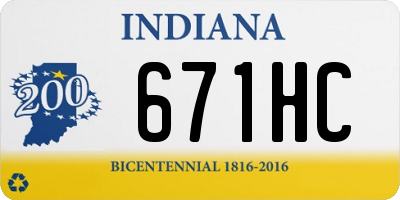 IN license plate 671HC
