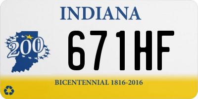 IN license plate 671HF