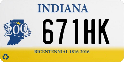 IN license plate 671HK