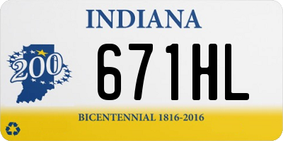 IN license plate 671HL