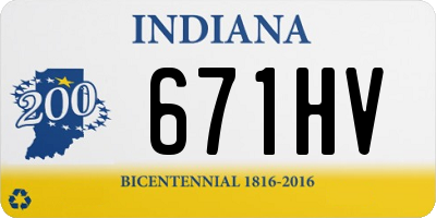 IN license plate 671HV