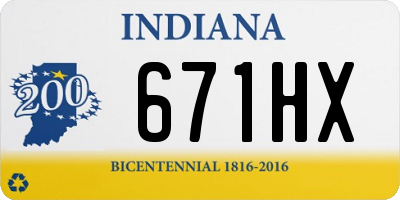 IN license plate 671HX