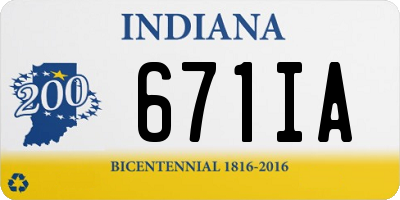 IN license plate 671IA