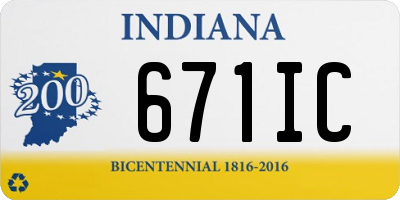 IN license plate 671IC