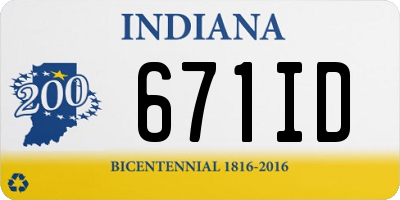 IN license plate 671ID