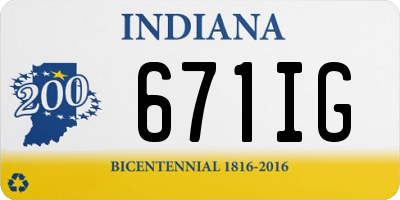 IN license plate 671IG