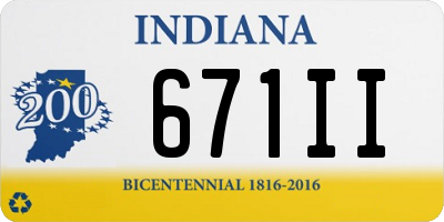 IN license plate 671II
