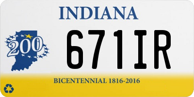 IN license plate 671IR