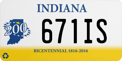 IN license plate 671IS