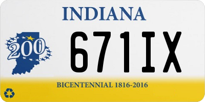 IN license plate 671IX