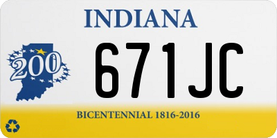 IN license plate 671JC