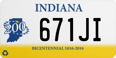 IN license plate 671JI