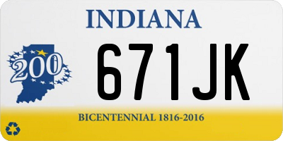IN license plate 671JK