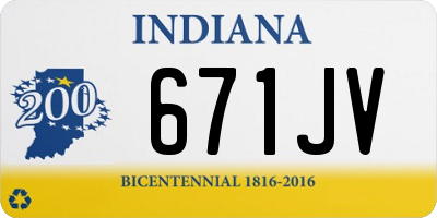 IN license plate 671JV