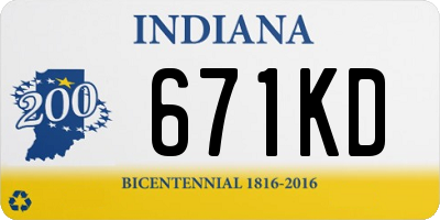 IN license plate 671KD