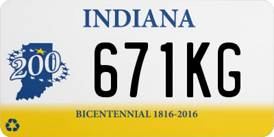 IN license plate 671KG