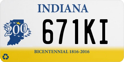 IN license plate 671KI