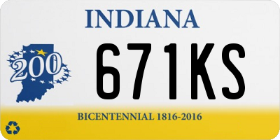 IN license plate 671KS
