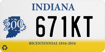 IN license plate 671KT