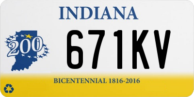 IN license plate 671KV