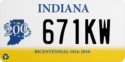 IN license plate 671KW