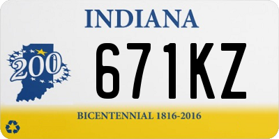 IN license plate 671KZ