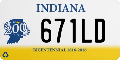 IN license plate 671LD