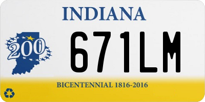 IN license plate 671LM