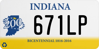 IN license plate 671LP