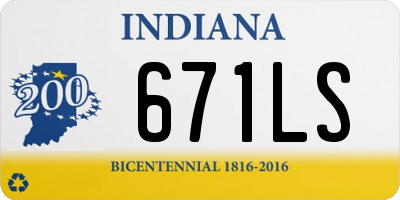IN license plate 671LS