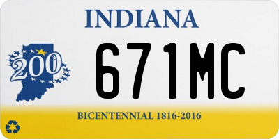 IN license plate 671MC
