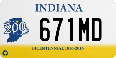 IN license plate 671MD