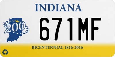 IN license plate 671MF