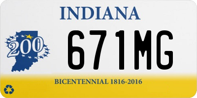 IN license plate 671MG